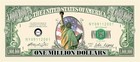 100 Total One Million Dollar Color Statue Liberty Money Bills Party Fake Novelty