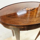 Vintage Baker Furniture Mahogany Wood Federal Style Shell Inlay Oval Side Table