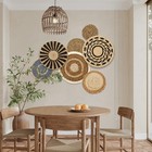 7 Pack Boho Wall Basket Decor Set  Hanging Woven Seagrass Wicker Boho Wall Decor