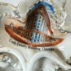 Chicago  Illinois Il Antique Cook County Building Souvenir China Dish Ashtray