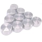 10pcs Silver Aluminum Volume Control Knob Amplifier Wheel 30 17mm D-shaft