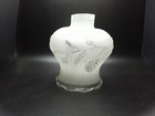 Victorian Frosted Pressed Glass Oil Lamp Shade Globe Grapes 5 X 5  1 5  Base
