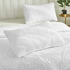  Quilted Pillow Shams King Size Pillow Cases Set Of 2 100  Cotton White Paisley