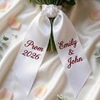 Embroidered Custom Bouquet Sash  Couples Bouquet Sash  Personalized Monogram Bow