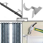 2pcs Single Hang Curtain Rod Holders Tap Right Window Frame Curtain Rod Bracket