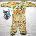 Vintage Romper Room Peter Rabbit Costume Kids Size 3-5 Years 1970 J Halpern Usa