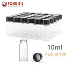 100pcs 4ml 10ml Glass Vials W  Screw Caps Sample Vials Clear Small Bottle New