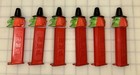 Vintage Pez Witch Dispensers Lot 6 Green Face Red Stem 1971 Slovenia