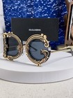 Dolce Gabbana Vg4366vp187 Baroque Sunglasses Women Black   gold Grey  59   25   140