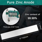 Pure Zinc Anode 2 Pcs  6 X 1 X 0 04 Inch  19 Ga  99 99  Silver 