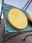 Vintage Lot Of Two Large Yellow Round Lucite  1930   s Buttons