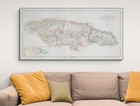 1848 Map Of Jamaica Colonial Era Map Showing Parishes Roads   Coastline Features