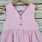 Oshkosh B gosh Girls Size 6 Vtg Pink white Engineer Stripe Denim Dress Jumper