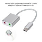 Aluminum Alloy Type C External Stereo Sound Card Audio Adapter 3 5mm For Phone