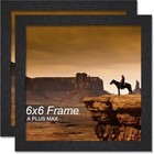 6x6 Picture Frame Set Of 2  Black Engineered Wood Frame For 6 X 6 Inch Picture
