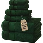 6 Piece Luxurious Turkish Cotton Bath Towel Set Highly Absorbent Soft Durable Us