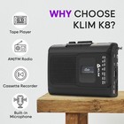 Klim K8 Portable Cassette Tape Player  recorder Am fm Radio Walkman W headphones