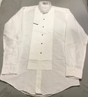 Neil Allyn White Wing Collar Tuxedo Shirt Medium 34 35 Pleated Formal Wear Nwt 