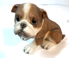English Bulldog  Puppy Figures Lot Of 3 Small Resin  Adorable