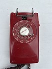 Rotary Dial Red Wall Telephone Bell System Western Electric New England Vintage