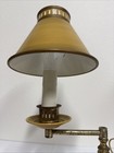 Vintage Tole Lamp Antique Early American Brass Student Desk Top Light