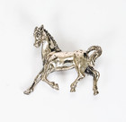 Sterling Silver Beau Running Horse Brooch Pin