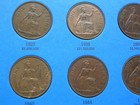 Collection Of Great Britain Pennies 1930-1966 Complete In Whitman Coin Folder
