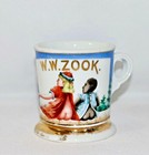 Occupational Shaving Mug   Reporter   Bare Facts In Black   White   Zook Antique