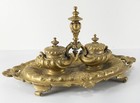 Antique Fine French Large Bronze Oversize Inkwell Inkstand Standish Signed