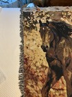 Back In The Saddle Running Horse Cotton Tapestry Afghan Throw Blanket 55  X 72   