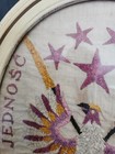Antique Polish Military Emblem Framed Needlework