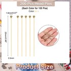 200pcs Plated Ball Head Pins 25mm 24 Gauge Silver And Gold