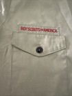 Vtg 80s Boy Scouts Of America Bsa Tan Button Up Shirt W Patches - Men s Medium