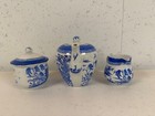 Vtg Antique Likely Copeland Spode Blue Willow Pattern 3 Piece Miniature Tea Set