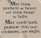 Vtg St Patrick Collection Irish Luck Blessing Wall Plaque Sign Celtic Claddagh