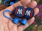2 New York Baseball Team Silicone Straw Toppers Straw Cap Topper Mlb New
