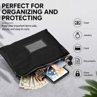 Locking Cash Money Bag Black Waterproof Bank Deposit Bag W  2 Keys Zipper 15x11