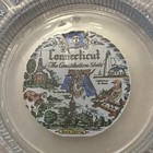 Vintage Connecticut Souvenir Pressed Glass Ashtray The Constitution State