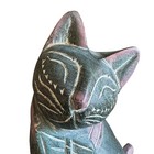 Vtg Folk Art Cat Figurine Large Wooden Painted Primitive Cat Lover Door Stop Etc