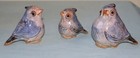 3 Vintage Ceramic Stoneware Bluebirds Family Handcrafted 3 1 2- 2 1 2  Figurines