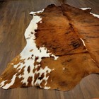 Premium  Colombian Exotic Tricolor Brindle  Large Natural Cowhide Rug 73 x76  