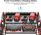 Garage Tool Organizer Wall Mount 8 Outlet Power Strip 4 Drill Slots 2 Shelves
