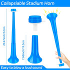 Collapsible Stadium Horn 24 Inch Vuvuzela Plastic Trumpet Horn Blue Blow Horn Lo