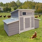 Large Wooden Chicken Coop Outdoor Hen House Rabbit Hutch Poultry Cage 2 Nest Box