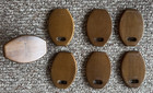 Vintage 1960s Mcm Hellerware Wooden Wood Coaster Set Stacking Cork 7 Pc