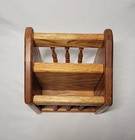 Vintage Handmade Wooden Letter Kitchen Office Organizer Box Spindles 
