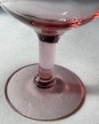 Two Vintage Mid-century Pink Glass Wine Water Goblets Rounded Top Thick Stem 6   