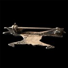 Vintage Native American Sterling Silver Inlaid Turquoise Roadrunner Brooch Pin