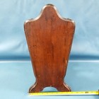 Vtg Mcm Dark Brown Wood Abstract Cut Out Panel Pattern Single Pocket Crib Style 