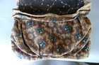 Antique Fabric 18th C Sewing Pocket Roll Fold Up Hand Made